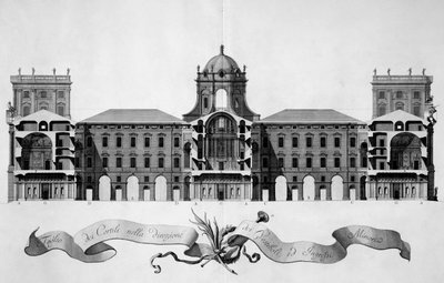 Diseño para el Palacio Real de Caserta, 1756 de Luigi Vanvitelli